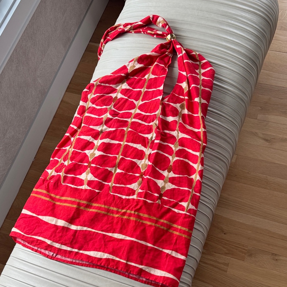 Stylish Red Halter Dress